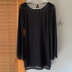 Ark & Co Open Back Black Long Sleeve Dress